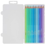 Legami Set Of 12 Colored Pencils, Soft And Resistant Lead, Excellent Sharpenability, Case Included, 0.6 X 15.2 Cm, Ocean Palette