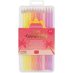 Legami Set Of 12 Colored Pencils, Soft And Resistant Lead, Excellent Sharpenability, Case Included Cm, Sunset Palette EV0001 805