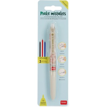 Legami Extinguished Gel Writer, 3 Colors, Re -Fllid, Ergonomic Handle, Diameter 0.5 Mm, Travel Topic TEP0001 8053610785975
