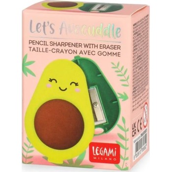 Legami Pencil Sharpener With Eraser - Lets Avocuddle - Avocado PSAVO0001 8053610785852