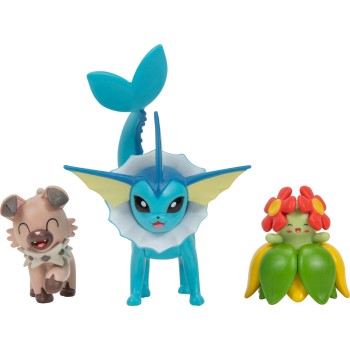 Jazwares Pokemon (2X5cm K 1X7.5Cm) - Rockruff, Bellossom And Vaporeon JW095155-W16 / 2 191726481270
