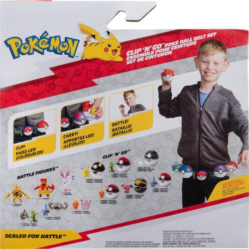 Jazwares Pokemon Clip N Go Poke Ball (Repeat Ball, Timer Ball, And Machop) JW095283-W10 / 191726426301