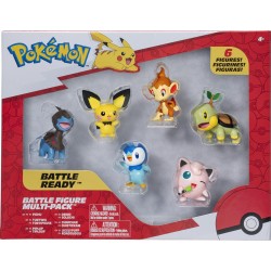 Jazwares Pokemon Figures Pichu, Piplup, Chimchar, Turtwig, Deino And Jigglypuff JW002469-W05 191726481409