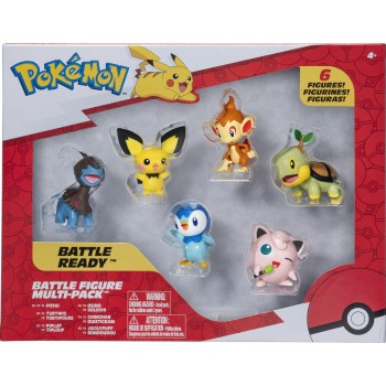 Jazwares Pokemon Figures Pichu, Piplup, Chimchar, Turtwig, Deino And Jigglypuff JW002469-W05 191726481409