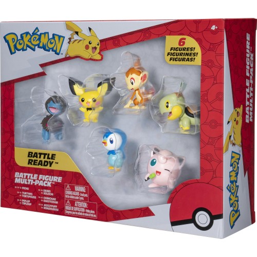 Jazwares Pokemon Figures Pichu, Piplup, Chimchar, Turtwig, Deino And Jigglypuff JW002469-W05 191726481409