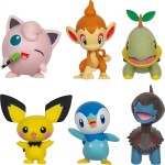 Jazwares Pokemon Figures Pichu, Piplup, Chimchar, Turtwig, Deino And Jigglypuff JW002469-W05 191726481409