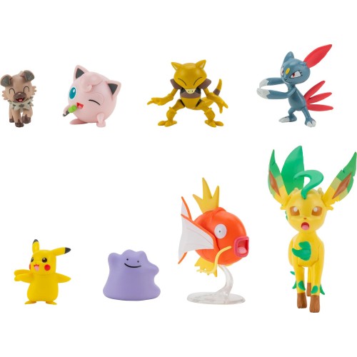 Jazwares Pokemon 8 Figures Pikachu, Pummeluff, Wuffels, Sniebel, Abra, Ditto, Folipurba And Karpador  JW002542-C 191726425991