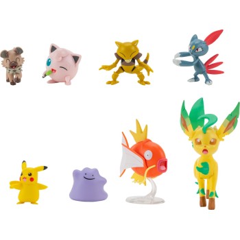 Jazwares Pokemon 8 Figures Pikachu, Pummeluff, Wuffels, Sniebel, Abra, Ditto, Folipurba And Karpador  JW002542-C 191726425991