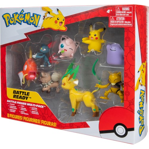 Jazwares Pokemon 8 Figures Pikachu, Pummeluff, Wuffels, Sniebel, Abra, Ditto, Folipurba And Karpador  JW002542-C 191726425991