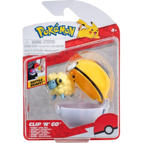 Jazwares Pokemon Poke Ball Clip N Go Με Φιγούρα W14 - Mareep K Level Ball JW095057-W14 / 5 191726482901