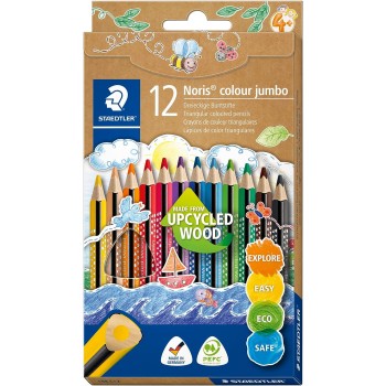 STAEDTLER Μολύβια Noris Jumbo Τριγωνικά Χρωματιστά Μολύβια 12Τμχ ST188C12 4007817091630