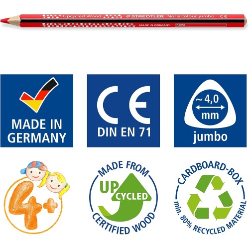 STAEDTLER Coloured Pencils Noris Jumbo ST188C12 4007817091630