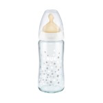 NUK Γυάλινο Μπιμπερό First Choice Plus Temperature Control Κατά Των Κολικών Με Θηλή Καουτσούκ 0-6M 240Ml 1Τμχ. 10745122 40086003