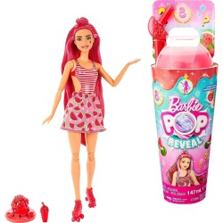 Mattel Barbie Pop Reveal Fruit Series Doll, Watermelon Crush Theme With 8 Surprise HNW43 194735151158