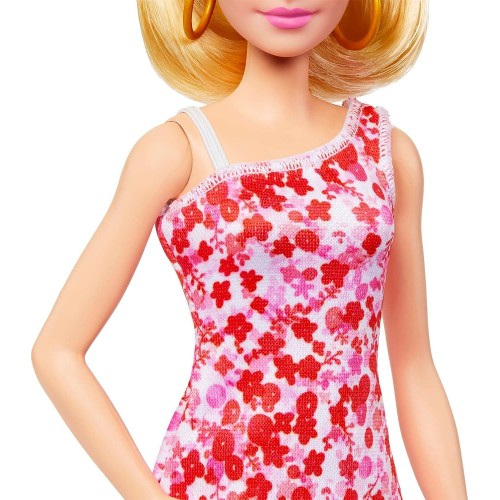 Mattel Barbie Fashionistas Doll 205 With Blond Ponytail, Wearing Pink And Red Flor FBR37 / HJT02 194735094073