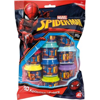 As company Πλαστελίνη Marvel Spiderman Σακουλάκι Με 10 Βαζάκια Και Καπάκια Καλουπάκια 280Gr Για 3+ Χρονών 1045-03599 52030680359