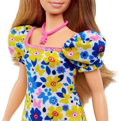 Mattel Barbie Fashionista Κούκλα Barbie Με Σύνδρομο Down - Yellow Blue Floral FBR37 / HJT05 194735093854