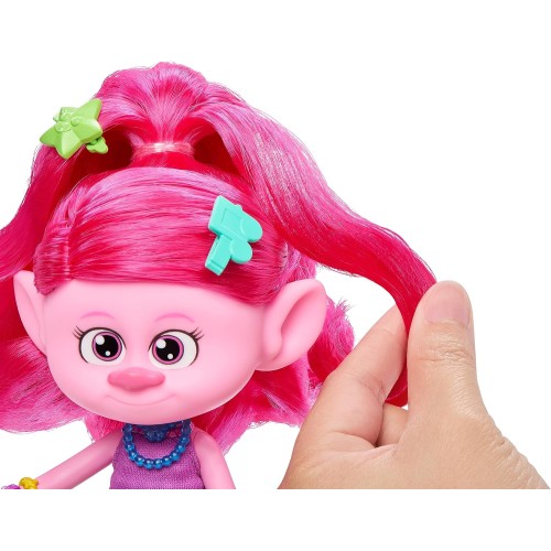Mattel Dreamworks Trolls Together Strong-Hair-Talen Queen Πόπη Φανταστικά Μαλλιά 15+ Αξεσουάρ Χτένα Glitter HNF25 194735138708