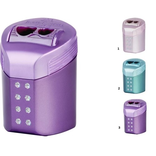 Faber-Castell Ξύστρα Βαρελάκι Διπλή Roll-On Sparkle Cosmic - 1 Τμχ 183900 4005401839002