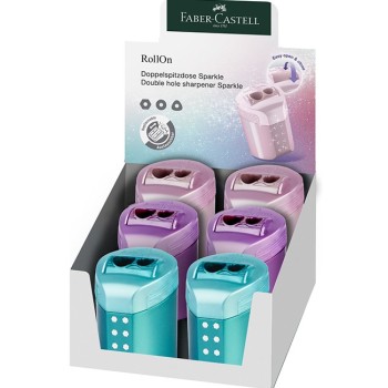 Faber-Castell Ξύστρα Βαρελάκι Διπλή Roll-On Sparkle Cosmic - 1 Τμχ 183900 4005401839002