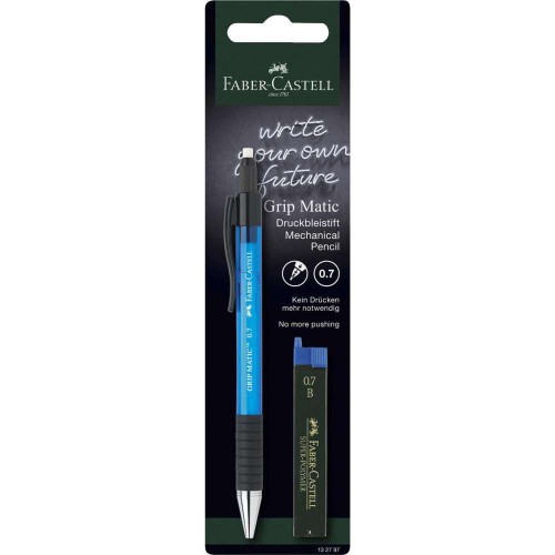 Faber-Castell Grip Matic 0.7Mm B Mechanical Pencil With Leads 132797 4005401327974