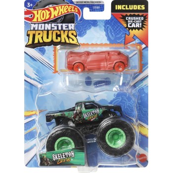 Mattel Hot Wheels Monster Trucks 1 64 Όχημα Με Αυτοκινητάκι - Skeleton Crew GRH81 / HKM11 194735103744