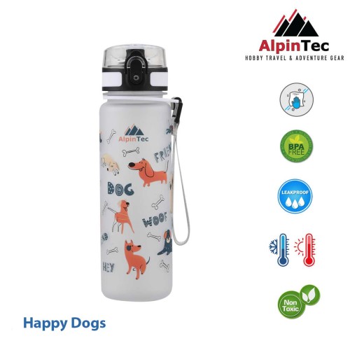 AlpinTec Water Canteen Mood 500Ml White (Happy Dogs) F-500WT-HD 4891321282123