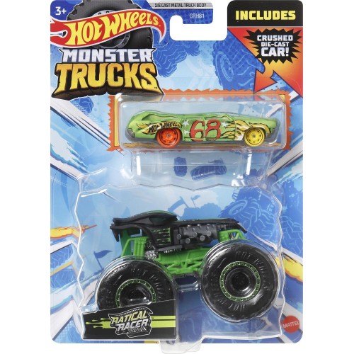 Mattel Hot Wheels Monster Trucks Ratical Racer Όχημα Με Αυτοκινητάκι GRH81 / HKM16 194735103690