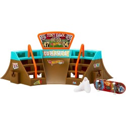 Mattel Hot Wheels Skate Πίστα Stadium Playset Designed With Tony Hawk, 1 Exclusive Fingerboard And Pair Of Skate Shoes HGT91 / H