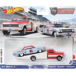 Mattel Hot Wheels Car Culture Team Transport, 54 61 Impala And 72 Chevy Ramp Truck Νταλικα Με Αυτοκινητακι FLF56 / HKF40 1947351