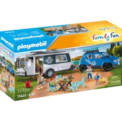 Playmobil Family Fun Οικογενειακές Διακοπές Με Ρυμουλκούμενο Τροχόσπιτο 71423 4008789714237