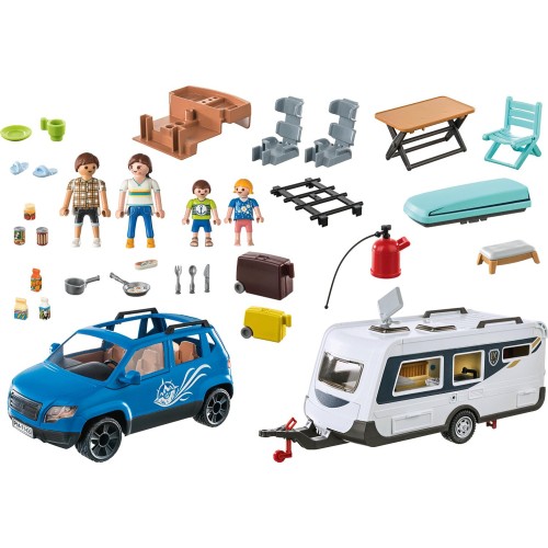 Playmobil Family Fun Οικογενειακές Διακοπές Με Ρυμουλκούμενο Τροχόσπιτο 71423 4008789714237