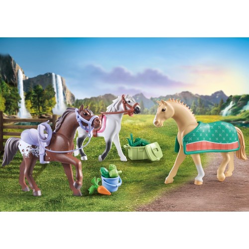 Playmobil Horses Of Waterfall Τρία Άλογα Με Αξεσουάρ 71356 4008789713568