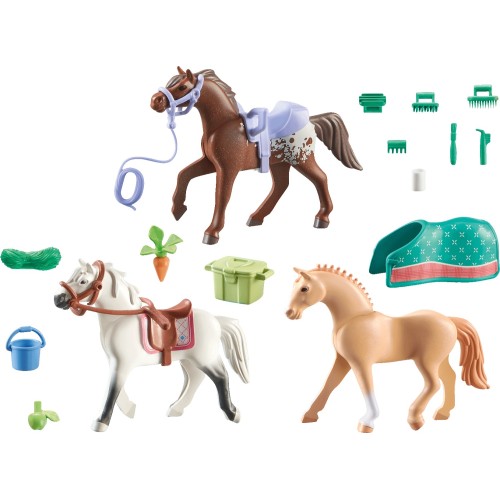 Playmobil Horses Of Waterfall Three With Saddles 71356 4008789713568