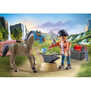 Playmobil Horses Of Waterfall Farrier Ben And Achilles 71357 4008789713575