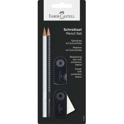 Faber-Castell Σετ Μολυβια Άσπρο/Μαύρο, Γόμα Και Ξύστρα 12308464 4005402184989