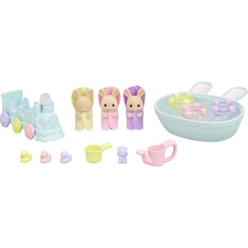 Epoch Sylvanian Families  Triplets Baby Bathtime Set - Dollhouse Playsets 5707 5054131057070