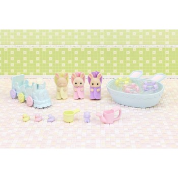 Epoch Sylvanian Families  Triplets Baby Bathtime Set - Dollhouse Playsets 5707 5054131057070