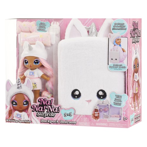 MGA Entertainment Na! Na! Na! Surprise 3-In-1 Backpack Bedroom Unicorn Playset- Tiffany Sparkles 592365EUC 035051592365