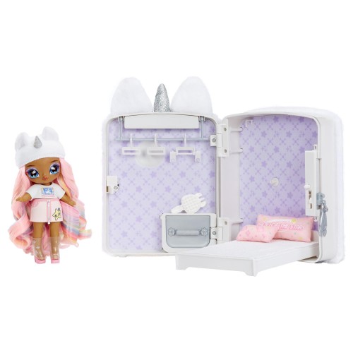 MGA Entertainment Na! Na! Na! Surprise 3-In-1 Backpack Bedroom Unicorn Playset- Tiffany Sparkles 592365EUC 035051592365