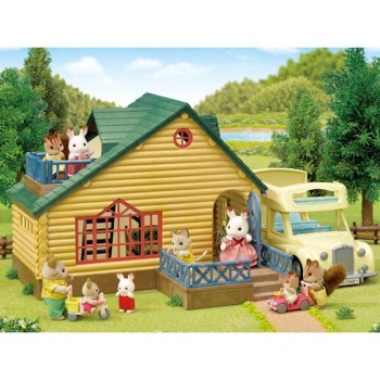 Epoch Sylvanian Families: Log Cabin Gift Set (Green Roof) 5610 5054131056103