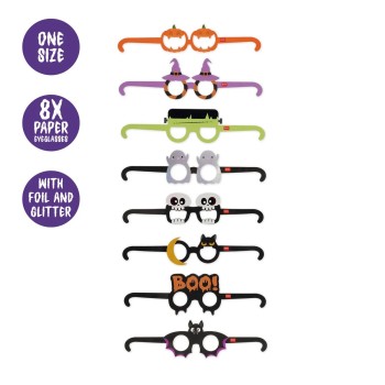 Legami Set Of 8 Halloween Paper Glasses, 8 Different Trick Or Treat Themed Shapes, One Size HPE0002 8052694002435
