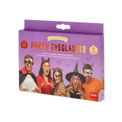 Legami Set Of 8 Halloween Paper Glasses, 8 Different Trick Or Treat Themed Shapes, One Size HPE0002 8052694002435