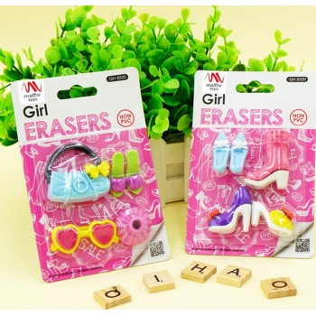 MathV Σβήστρες - Fancy Eraser Set: Girl In Pink QH-8320 6971123983201