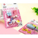 MathV Σβήστρες - Fancy Eraser Set: Girl In Pink QH-8320 6971123983201