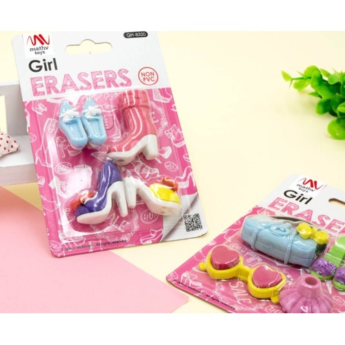 MathV Fancy Eraser Set: Girl In Pink QH-8320 6971123983201