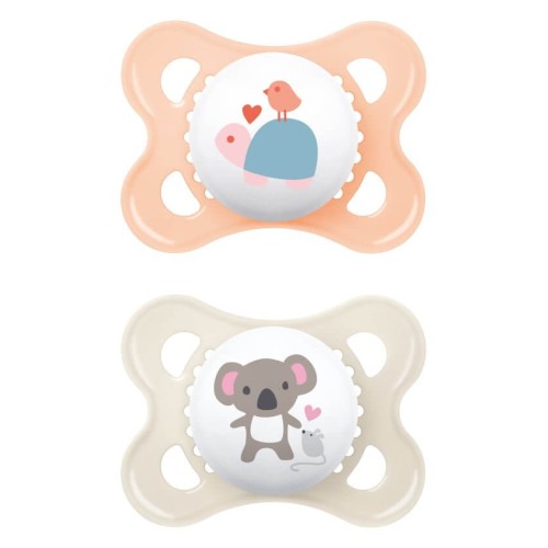 MAM Original Silicone Pacifier 2-6 Months Better Together Collection Orange/Ecru 2 Pieces 100SG 9001616832130