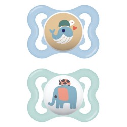 MAM Air Silicone Pacifier 2-6 Months Better Together Collection Blue/Veraman 2 Pieces 120SB 9001616832475