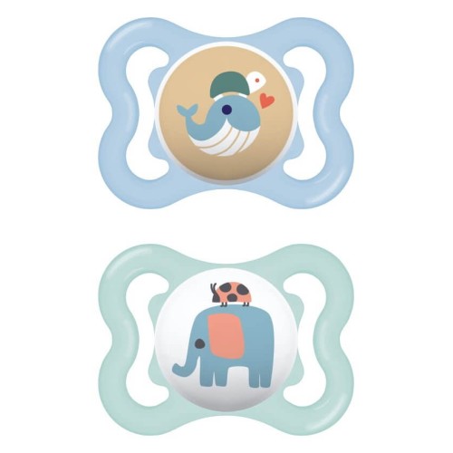 MAM Air Silicone Pacifier 2-6 Months Better Together Collection Blue/Veraman 2 Pieces 120SB 9001616832475