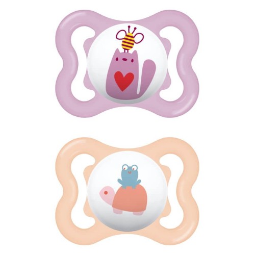 MAM Air Silicone Pacifier 2-6 Months Better Together Collection Purple/Orange 2 Pieces 120SG 9001616832482